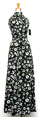 #ad BEBE Style# BBWD2090 Mystique Print Green Halter Maxi Dress Size 2 XS $40.00