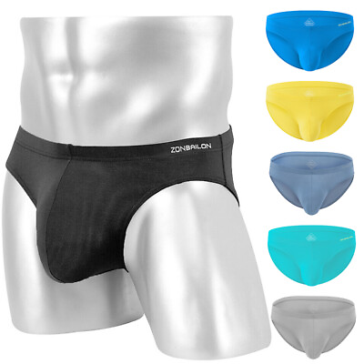 #ad Zonbailon Mens Briefs Bamboo Sexy Bikini Big Pouch Ultra Comfort Soft Underwear GBP 8.99
