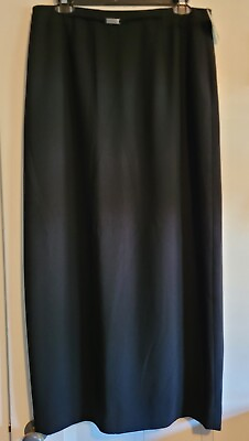 NWT Liz Claiborne Collection Skirt Long Black Crepe Lined Modest Formal Size 12  $23.90