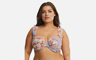 #ad #ad Time and Tru Womens Printed Ruched Underwire Bikini To 1X 16W 18W $8.99