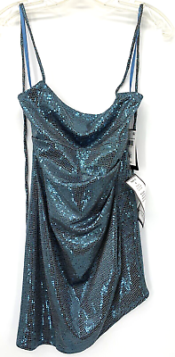 #ad City Studio Women#x27;s Green Metallic Cocktail and Party Dress Small $9.49