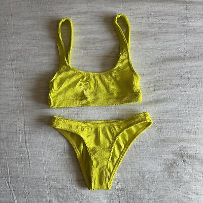 #ad Good American Always Fits Scoop All Over Smocked Bikini 2 Piece Swim Suit $30.00