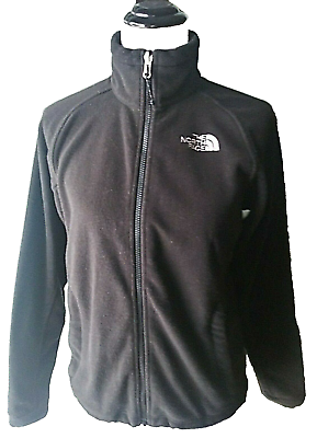 #ad The North Face Black Full Zip Fleece Jacket S Drawstring Waist Zip up Pockets $15.95
