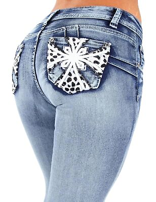 Colombian Design Butt Lift Levanta Cola Skinny Denim Jeans Plus Junior Size $44.99