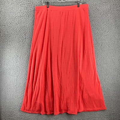 Cato Womens Red Lined Maxi Skirt Plus Sz 18W 20W Long Elastic Waist Pull On $13.80