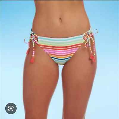 #ad Colorful striped bikini bottom $15.00