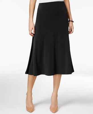 JM Collection Women#x27;s Size XL Black Diagonal Seam Pull On Styling Midi Skirt $29.99