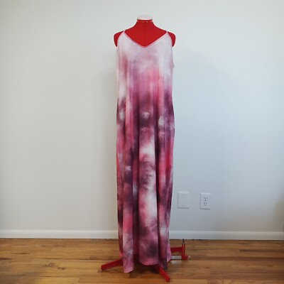NWOT Summer Beach Women Dress Maxi Tank Tie Dye Spaghetti Size XL $18.69