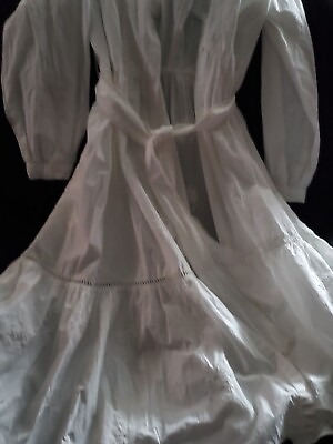 Zara The Alabama Dress L Long White Summer Dress 100%Cotton Made In India $75.99