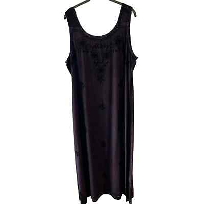 #ad Raya Sun Sleeveless Maxi Dress Embroidered Floral Purple Women’s Size XL Boho $24.99