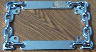 Russell Chrome Chain License Plate Frame for Harley CLEARANCE was $28 S H $22.00