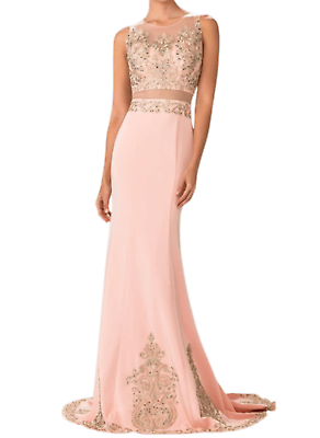 #ad Dress Sleeveless Mock Two Piece Prom Dress with Loyal Embroidery Details. $126.00