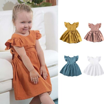 #ad Summer Girl#x27;s Princess Dress Kid Baby Party Wedding Pageant Tutu Dresses Clothes AU $24.99