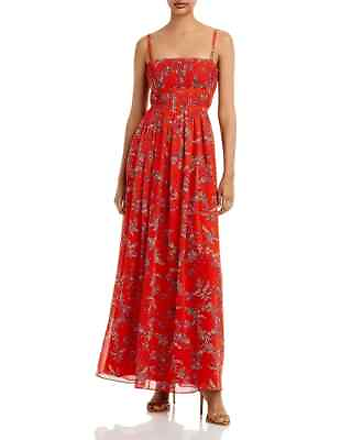 #ad Aqua L59206 Womens Paprika Floral Square Neck Evening Dress Size 12 $158.40
