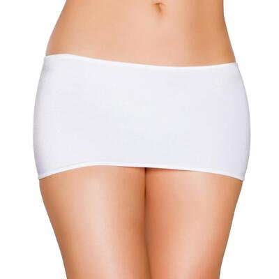 #ad White Mini Skirt Short Micro Length Stretch Dance Rave Costume Clubwear SK106 $17.99