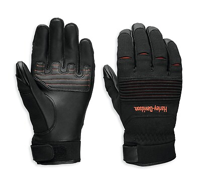 Harley Davidson Men#x27;s Ovation Mixed Media Gloves Black 97136 23VM $45.99