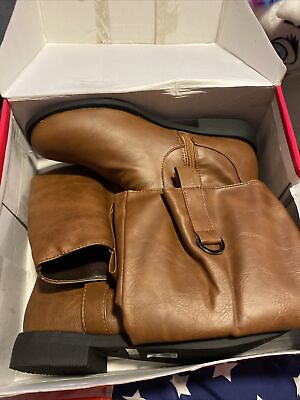 #ad Woman Leather Calf High Boots New In Box. $38.00