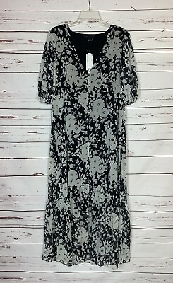#ad Sanctuary Women#x27;s 12 Black White Floral Long Maxi Summer Dress NEW TAGS $159 $40.00