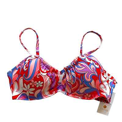 #ad Shade amp; Shore Groovy Floral Paisley Bikini Top NWT size 34B $8.50