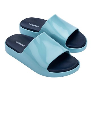 #ad Mini Melissa Girls Blue amp; Black Mini Cloud Slide Sandals Size 2 M US $26.77