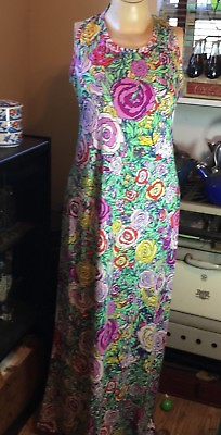 #ad LuLaRoe Dani Dress Tank Maxi Dress Small Rare Floral Unicorn Print BNWT $54.99