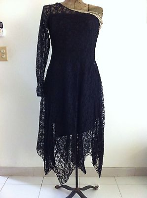 #ad Black Cocktail Dress Lace Size 4 $15.00