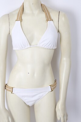 #ad White 2 Piece Bikini Set Swimsuit Size S $39.99