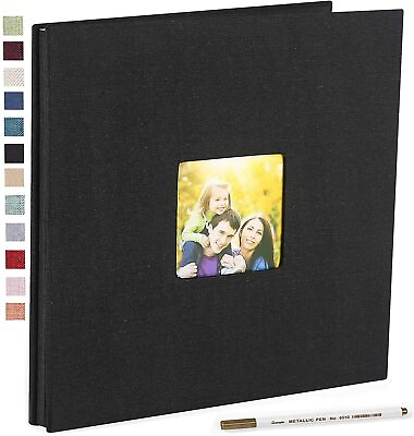 Black Scrapbook Photo Album 11x11 Inch DIY Cover Photo 40 Page Great For Gift $15.99