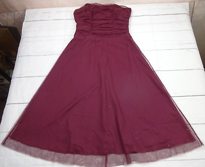 #ad Byerwear Too Juniors Purple Sparkle Strapless Party Dress Size 3 $9.54
