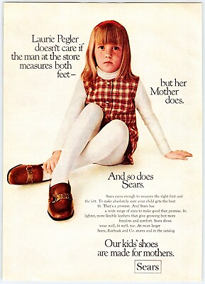 1969 GIRL SEARS SHOES Vintage 8quot;X10.75quot; Magazine Ad 1960#x27;s M341 $5.00