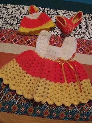 #ad Crochet Little Girl Dresses Various Sizes $30.00
