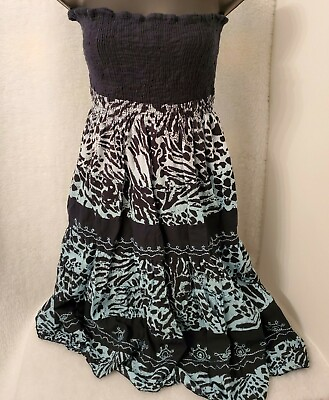 Raya Sun Womens Multi Color Animal Print Halter Lined Dress Size XL $25.64
