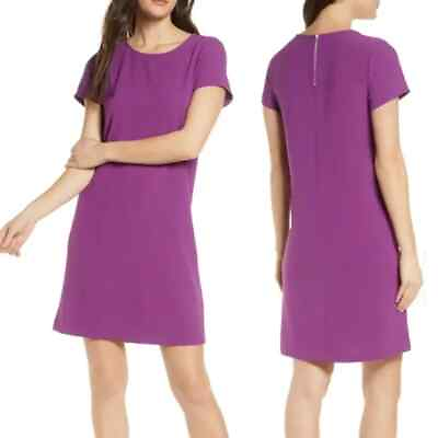 #ad Chelsea 28 Nordstrom Size S Small Purple Crepe Shift Dress NWT Msrp $89 $29.99