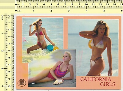 099 1980#x27;s California Girls Beach Bikini Swimsuit vintage original old postcard $19.00