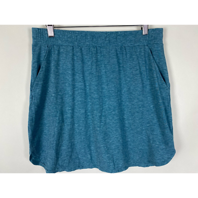 #ad Toadamp;Co Womens Swifty Trail Skirt Skirt Blue Space Dye Pull On Pockets Stretch M $21.99