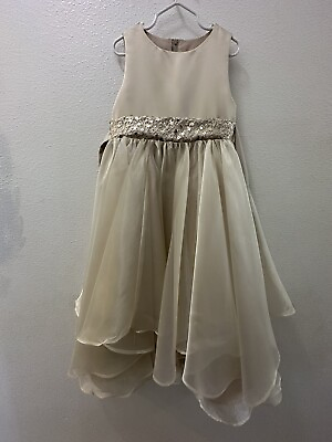 #ad Pre owned Wedding Sequined Flower Girls Dress Tutu Formal Girl#x27;s Evening Dress $18.00