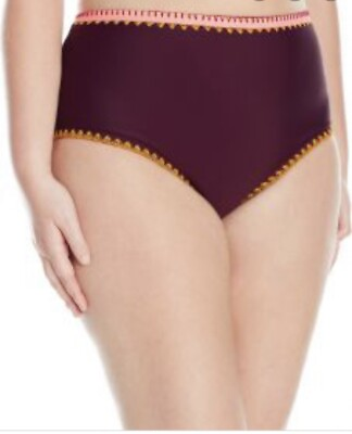69 Jessica Simpson Merlot Purple Womens 3X Plus Bikini Bottom Whip stitch SJ1a $26.10