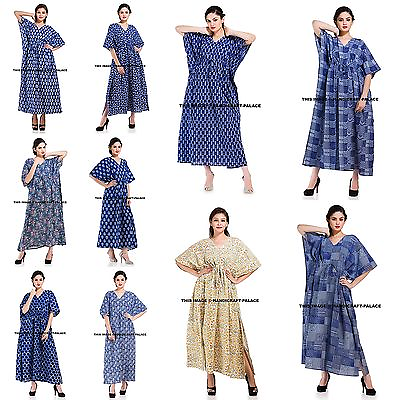 New Hippie Boho Caftan Kaftan Kimono Sleeve Women Cocktail Maxi Dress Plus Size $31.99