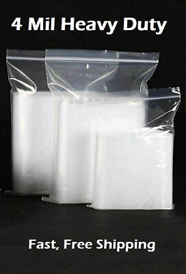 Clear Zip Seal Plastic Bags Heavy Duty 4Mil Reclosable Top Lock Zipper Baggies $142.09