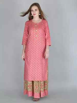#ad Indian Designer Cotton Rayon Kurta Skirt Set Women Bollywood Tunic Kurti Dress $38.99