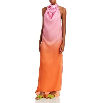 #ad Baobab Womens Satin Open Back Halter Maxi Dress Evening BHFO 4615 $82.99