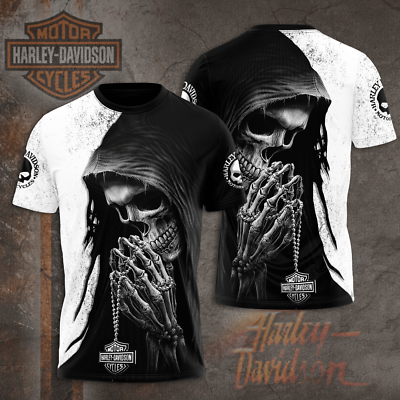 #ad Harley Davidson Limited Edition Men#x27;s Skull Shirt 3D All Over Print S 5XL $22.96