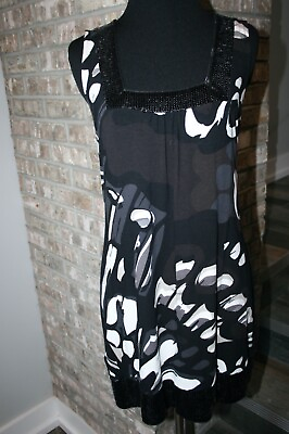 #ad NEW Express Womens Sequin Trim Sleeveless Dress SZ S $29.99
