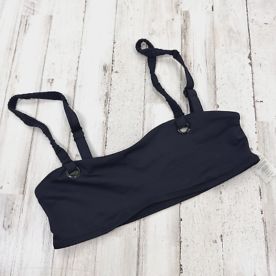 #ad Good American Bikini Top Black 1 Size Small Double Back Strap Swim Sexy NWOT $27.99