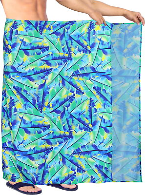 #ad HAPPY BAY Men#x27;s Beach Cover Ups Pareo Canga Swimsuit Sarong 78quot;X42quot; Blue Z244 $16.19
