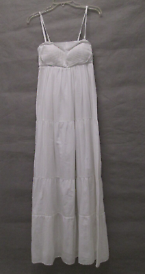 Jessica Simpson Dress Womens Small White Maxi Tiered Sleeveless Bohemian Straps $21.31