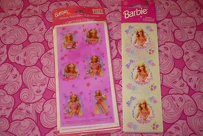 Vintage BARBIE DOLL STICKERS 1997 Party Express amp; Sandylion BIRTHDAY PARTY $7.99