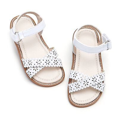 Kiderence Toddler Girls Sandals Little Girls Kids Shoes Girls White Sandals T... $28.82