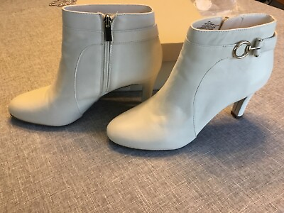 #ad #ad WOMENS SIZE 10 MEDIUM LEATHER ANKLE BOOTS SIDE ZIP Booties Shoes NEW IN BOX $20.00