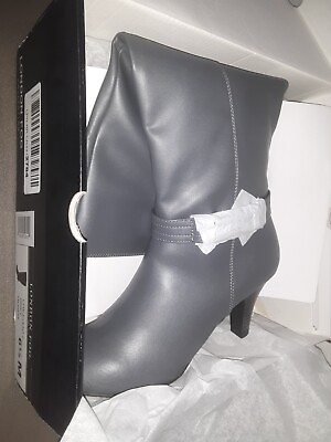 #ad London Fog EVENT 2 Womens Boots Size 6.5 M GREY Knee High Riding Zip#00S $38.99